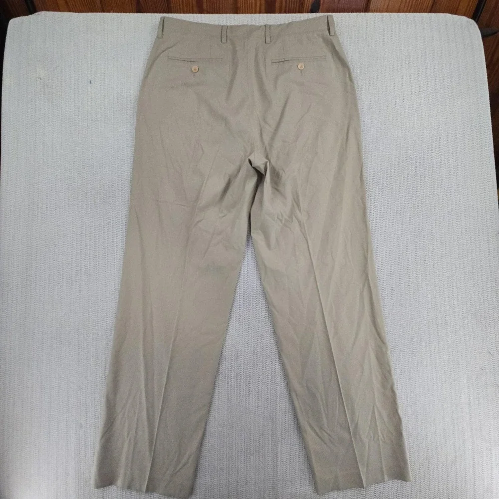 Nautica Pants‎ Mens 34x32 Beige Rigger Classic Fit Pleated Stretch Chino Casual